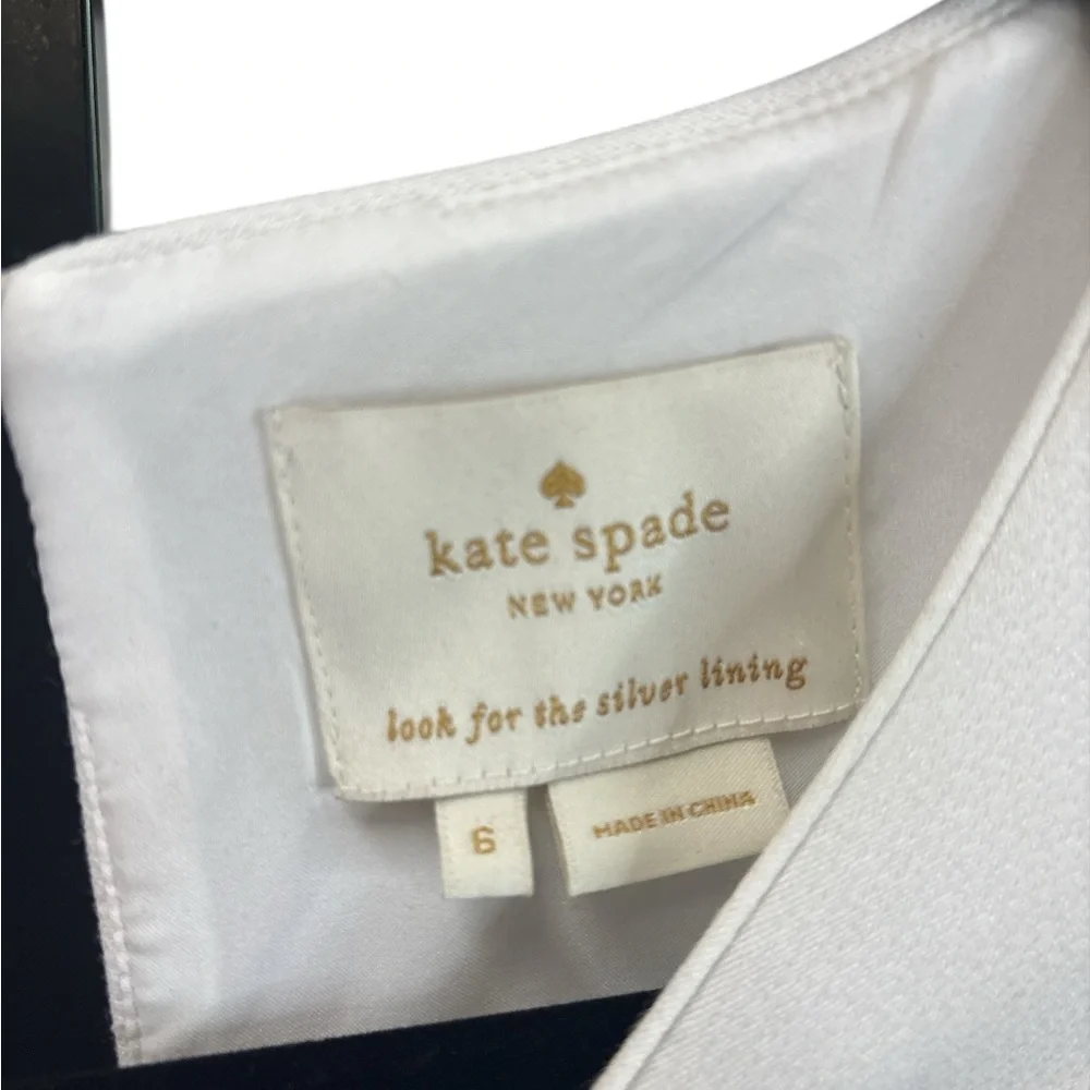 Kate‎ Spade Fit & Flare Dress Gray White Colorblock Knee-Length $348 MSRP Sz 6